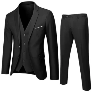 Slim Fit Wedding Suit Set for Men Korean Style Best Man Marriage Ceremony Clothes Two Piece Set Business Professional Formal