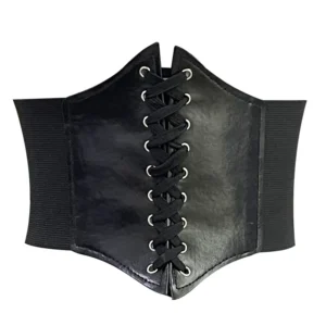 Vintage Slim Elastic High Waist Belt Women Simple Black Lace-up Pu Corset Punk And Gothic Curve Shaper Slimming Waist Belt New - Image 2