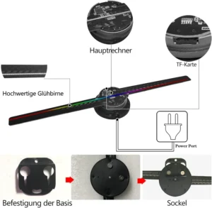 3D Hologram Fan 3D Holographic Projector Advertising Display Light HD Holographic Projector for Stores Bars Party Xmas - Image 4