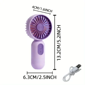 Mini Portable Handheld Fan USB Rechargeable Personal Cooling Fan Button Control Indoor and Outdoor Use Office Travel - Image 4