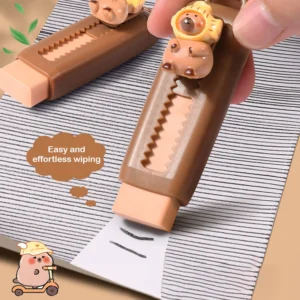 Capybara Eraser Cute Push-Pull Eraser Cartoon Design Student Stationery Office & School Supplies Kawaii Back to School Supplies