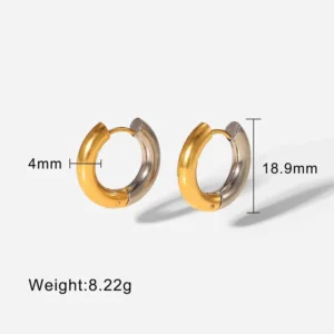 Geometry Simplicity Circle Hoop Earrings For Men Women's Stainless Steel Hip Hop Gold Color Fashion Jewelry Gift KAE163 - Image 3