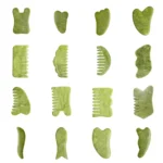 Natural Green Xiuyu Gua Sha Board Jade Stone Massager For SPA Acupuncture Body Scraping Gouache Scraper Facial Beauty Tool