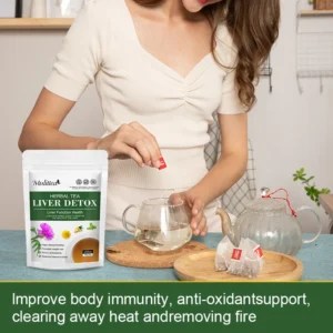 Mulittea 42day Detox Liver Tea for Improve Liver Function Clean the Lungs Treat Sore Throat & Bad Breath Protect Liver Health - Image 2