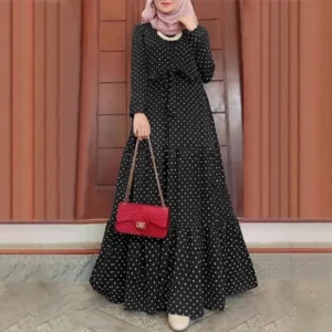 Plus Size Muslim Women's Clothing Elegant Long Sleeve Burqas Dresses Stylish Long Skirts For Special Occasions - Image 2