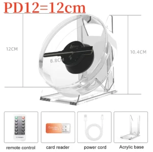 12CM MINI 3D Hologram Fan 3D Holographic Projector HD Holographic Projector for Stores Bars Party Xmas Advertising Display Light - Image 6