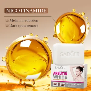 SADOER Niacinamide Arbutin Facial Soap Moisturizing Brightening Deep Cleansing Body Face Wash Foam Facial Cleanser Handmade Soap - Image 5