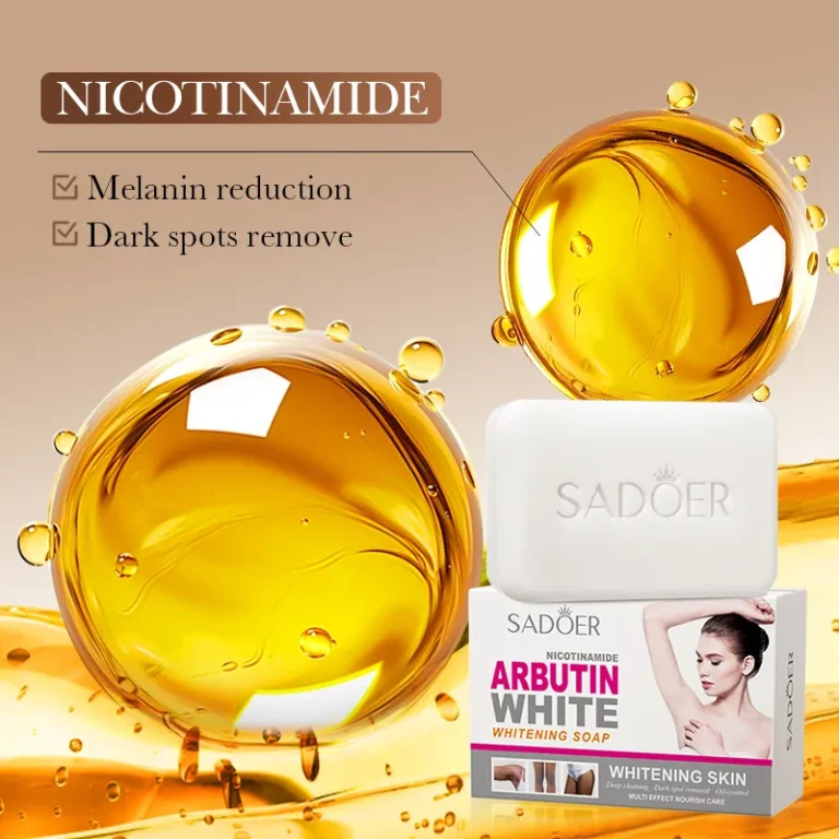 SADOER Niacinamide Arbutin Facial Soap Moisturizing Brightening Deep Cleansing Body Face Wash Foam Facial Cleanser Handmade Soap - Image 5