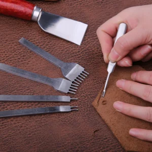 KRABALL Leather Craft Tool Kit Leather Hand Sewing Repair Kit Stitching Punch Carving Work Groover Set DIY Tool Set Professional - Image 4