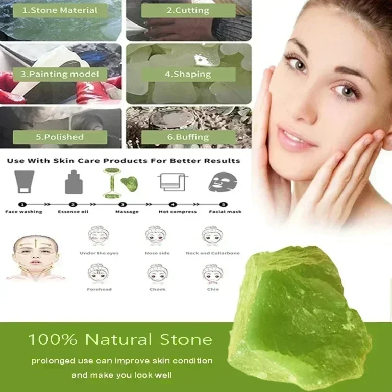 Natural Jade Roller Face Gua Sha, Natural Stone, Body Neck Massager, Acupoint, Eye Care Spa Massage Tools Massage Visage Lifting - Image 6