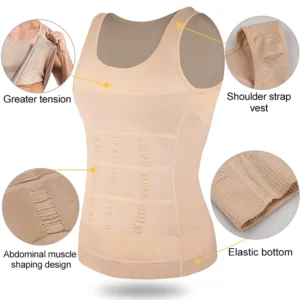 Mens Slimming Body Shaper Vest Shirt Abs Abdomen Slim Gym Workout Tummy Control Compression Tank Top Sleeveless Shapewear - Image 6