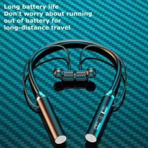 Wireless Bluetooth Earphones Neckband Headphones Gaming Stereo Sports Headset Halter Waterproof Magnetic Earbud with LED Display - Image 3