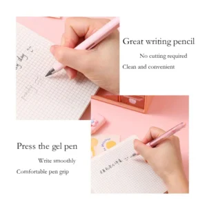 7Pcs Set Kawaii Student Stationery Sweet Cartoon Cat Paw Correction Tape Glue Tape Eraser Gel Pen Cutter Back to School Gift - Image 6