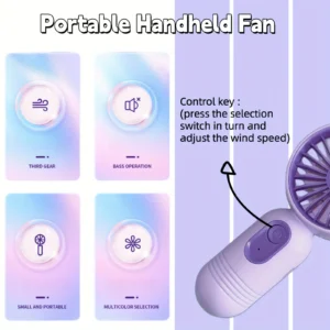Mini Portable Handheld Fan USB Rechargeable Personal Cooling Fan Button Control Indoor and Outdoor Use Office Travel - Image 6