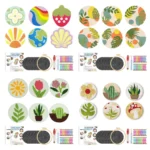 Punch Needle Coasters Kit for Beginners Adults 6pcs plant Pattern Embroidery Punch Needle Kits Tufted Rug Punch Decoration