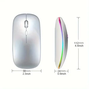 Wireless Mouse Dual Mode Bluetooth-compatible Mouse LED Rechargeable Laptop Mouse Portable Computer Mice For Laptops iPad Tablet - Image 3