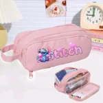 Lilo & Stitch Kawaii Pencil Case Disney Fashion Large Capacity Pen Pouch Pencil Bag Boy Girl Cartoon Anime Cute Stationery Bags