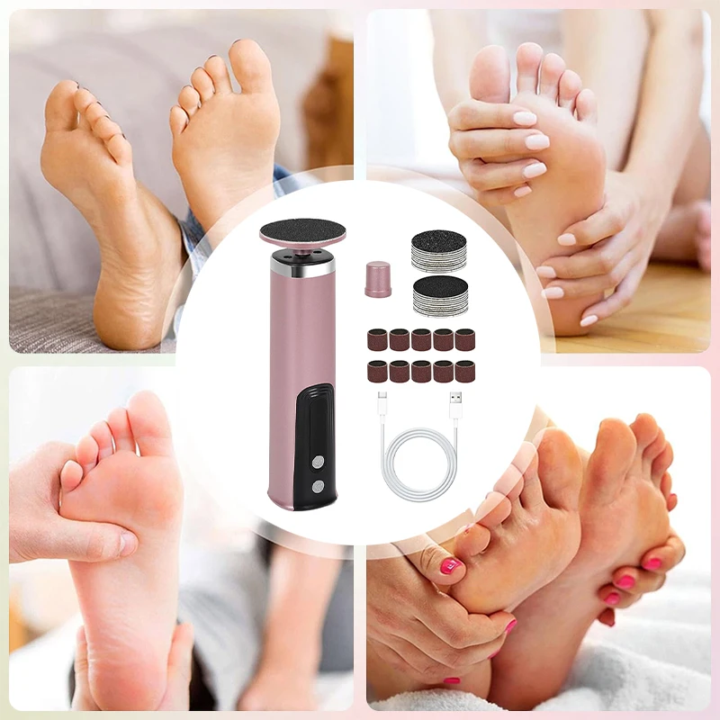 6-speed Wireless Electric Foot Grinder Feet Heel Dead Skin Callus Foot File Professional Replacement Sandpaper Feet Grinder Care - Image 3