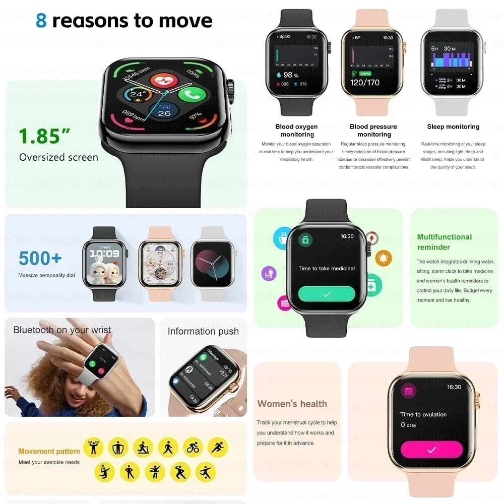 2025 New Original For Apple Watch 10 Smart Watch Men Body Temperature Bluetooth Call NFC GPS Sports Women SmartWatch for Apple - Image 2