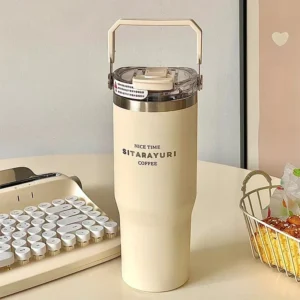 20oz Large Capacity Women's Vacuum Insulated Water Bottle |Hot & Cold Drinks|Double Straw Cup|Portable Travel Mug thermos - Image 3