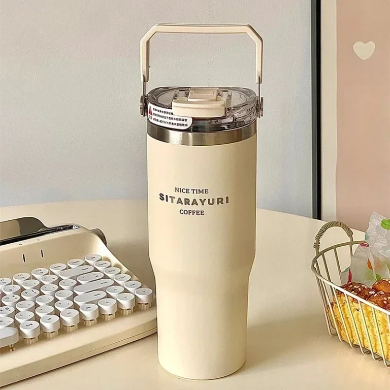 20oz Large Capacity Women's Vacuum Insulated Water Bottle |Hot & Cold Drinks|Double Straw Cup|Portable Travel Mug thermos - Image 2