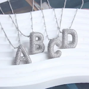 A-Z Alphabet Stainless Steel SilveryPendant with letter A for Women Chain Initial Letter Clavicle Necklaces Collar Jewelry - Image 2