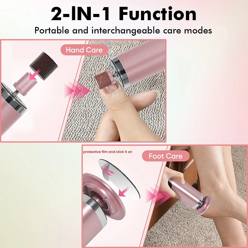 6-speed Wireless Electric Foot Grinder Feet Heel Dead Skin Callus Foot File Professional Replacement Sandpaper Feet Grinder Care - Image 4