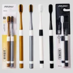 2 Sets Of Bamboo Charcoal Toothbrushes Ultra-Fine Soft Bristle Cleaning, Family Outfit Couple Adult Fine Bristle Toothbrush Set