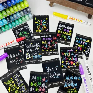12 colors/box direct liquid hardhead high-gloss acrylic marker, suitable for student notebook writing, DIY painting and graffiti - Image 6