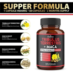 Daitea Tribulus + Maca Extract Capsules - Extra Strength 9600 Mg - Energy, Endurance & Natural Energy Non-GMO - Image 4