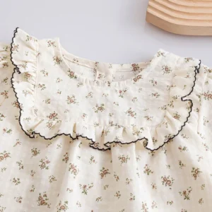Children Clothing Girls Korean Style Floral Fresh Shirt Baby Foreign Lace Shirt Spring New Long-sleeved Shirt - Image 4