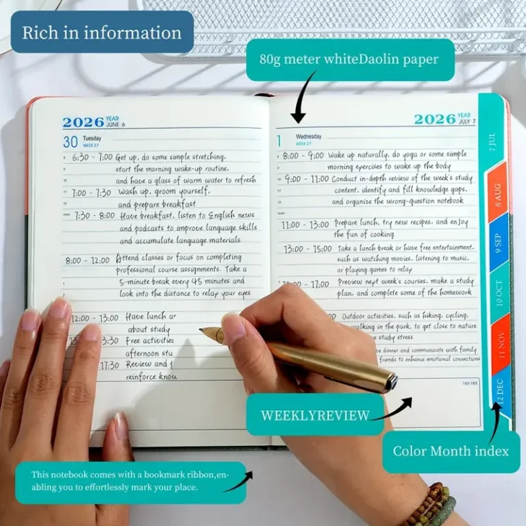 1pc 2026 Daily Planner Calendar Notebook, Self-Discipline Logbook for Work and Study - Perfect Back-to-School Gift - Image 4