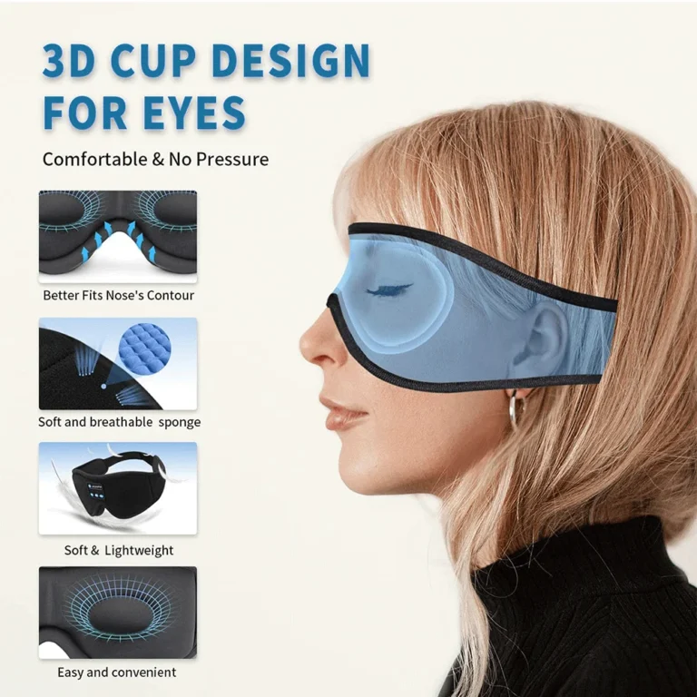 Mask For Sleep Headphones Bluetooth 3D Eye Mask Music Play Sleeping Headphones with Built-in HD Speaker - Image 3