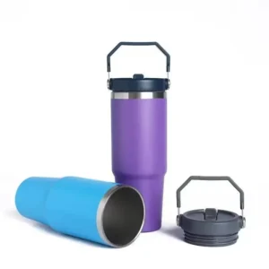 Large Capacity Stainless Steel Vacuum Insulated Thermos with Straw Portable High Aesthetic Value Handheld Car Cup Ice King - Image 2
