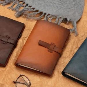 A6 160pages Binder Journal PU Leather Refillable Loose Leaf Personal Planner Organizer Ruled Notebook Buckle Business Office