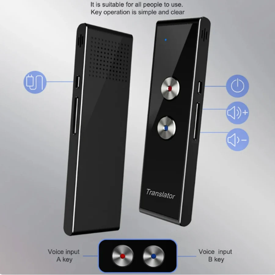 Portable T8 Smart Voice Speech Translator Two-Way Real Time 40 Multi-Language Translation For Learning Travelling Business Meet - Image 3