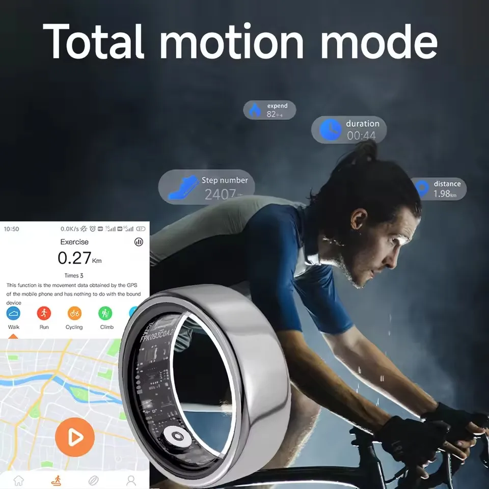 2025 New Smart Ring Blood Oxygen&Pressure Sleep Monitor Sports Tracking Remote Care IP68 Waterproof Men Women - Image 5