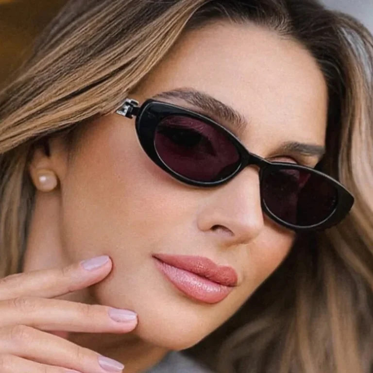 Retro Oval Frame Sunglasses Fashion Personalized Trendy Small Frame Sunglasses Punk Cat Eyes Sunshade Sun Protection Glasses - Image 2