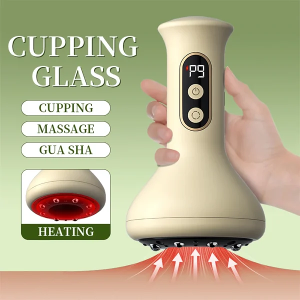 Smart Cupping Massage Machine 9 Levels Vacuum Suction Cup Chinese Meridian Cans Red Light Heating Jars Body Cellulite Scraping - Image 3