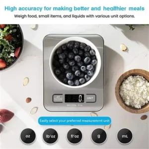 Kitchen Scale Stainless Steel Weighing Food Diet Balance Measuring LCD Precision Electronic Scales Baking Measuring Tools - Image 5