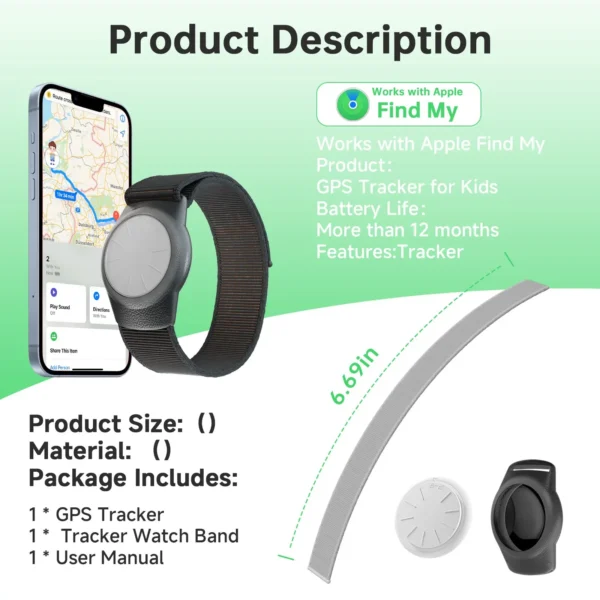 Waterproof bracelet GPS Tracker for Kids (iOS only)Teen,Special Needs,Real Time Tracker Works with Find My (iOS Only) APP - Image 5