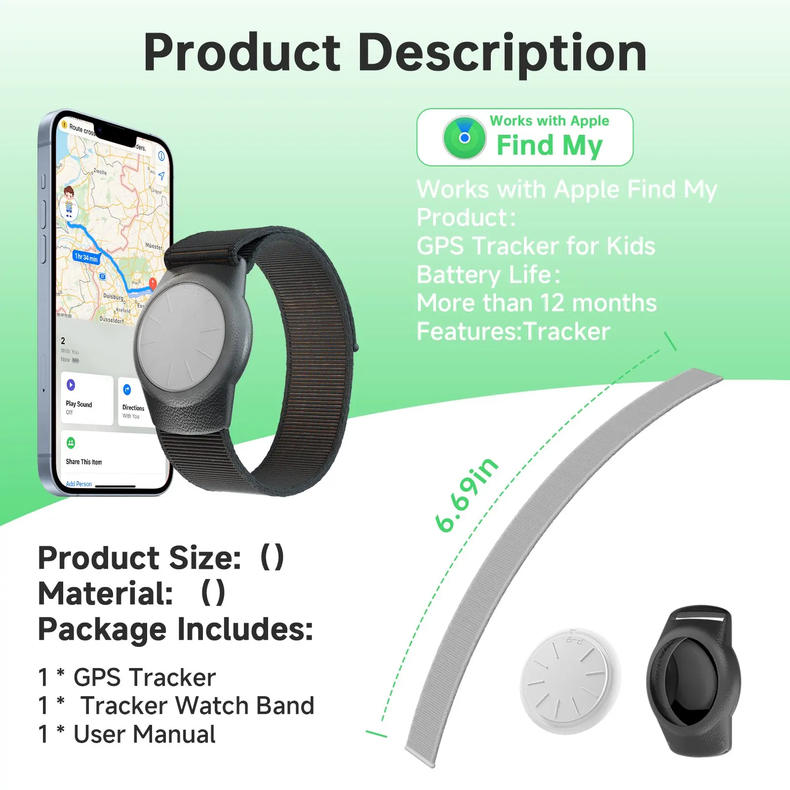 Waterproof bracelet GPS Tracker for Kids (iOS only)Teen,Special Needs,Real Time Tracker Works with Find My (iOS Only) APP - Image 5