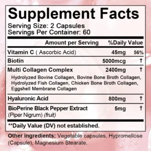 Collagen Bone Capsules,Enriched with Types I,II,III,V,and X,Support Bone Growth,Collagen Production,and Calcium Absorption
