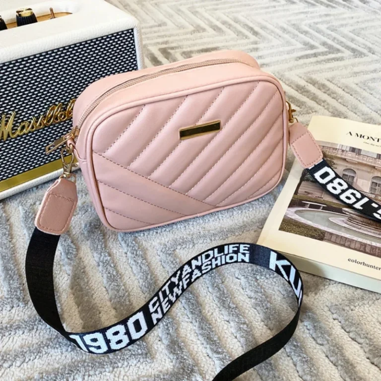High quality women's PU rolling strip camera bag shoulder bag mobile phone bag casual crossbody bag - Image 5
