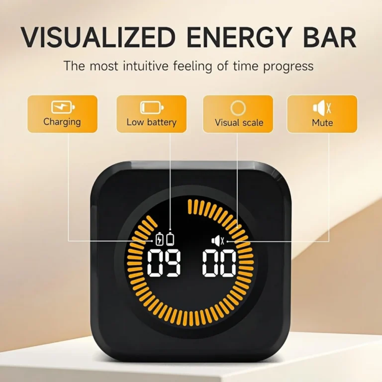 Kitchen Digital Timer Clock Pomodoro Visual Timer,Gravity Senso Chronometer Study Timer Children Stopwatch Timer for Studying - Image 3