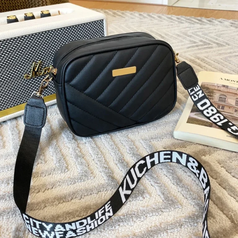 High quality women's PU rolling strip camera bag shoulder bag mobile phone bag casual crossbody bag - Image 3