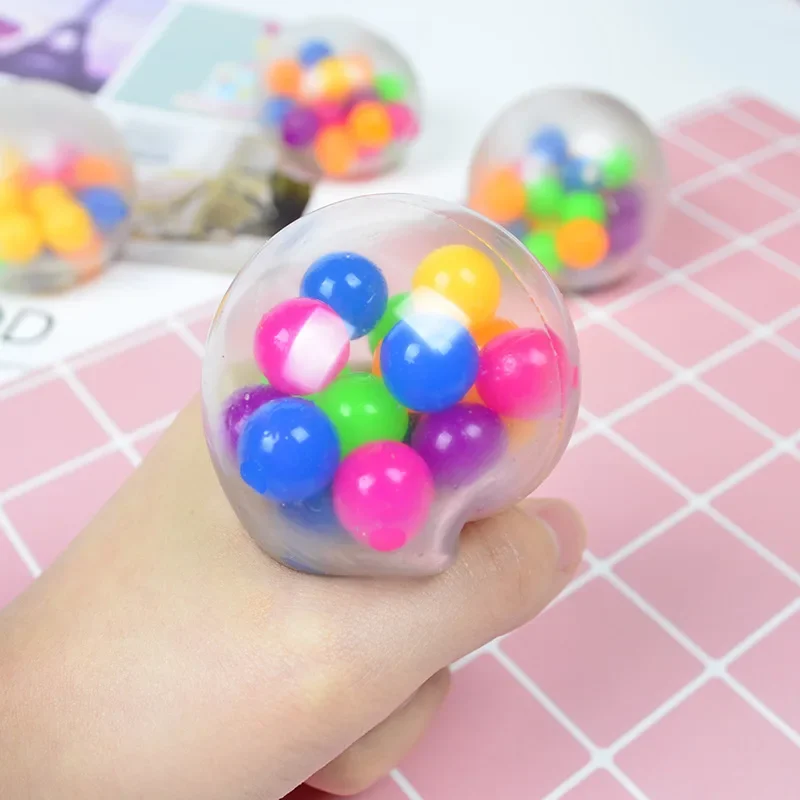 Colorful Bead Stress Relief Ball Soft Rubber Toy Squeezable Fun Plaything Reducing Pressure Amusing Gadgets from Mainland China - Image 4