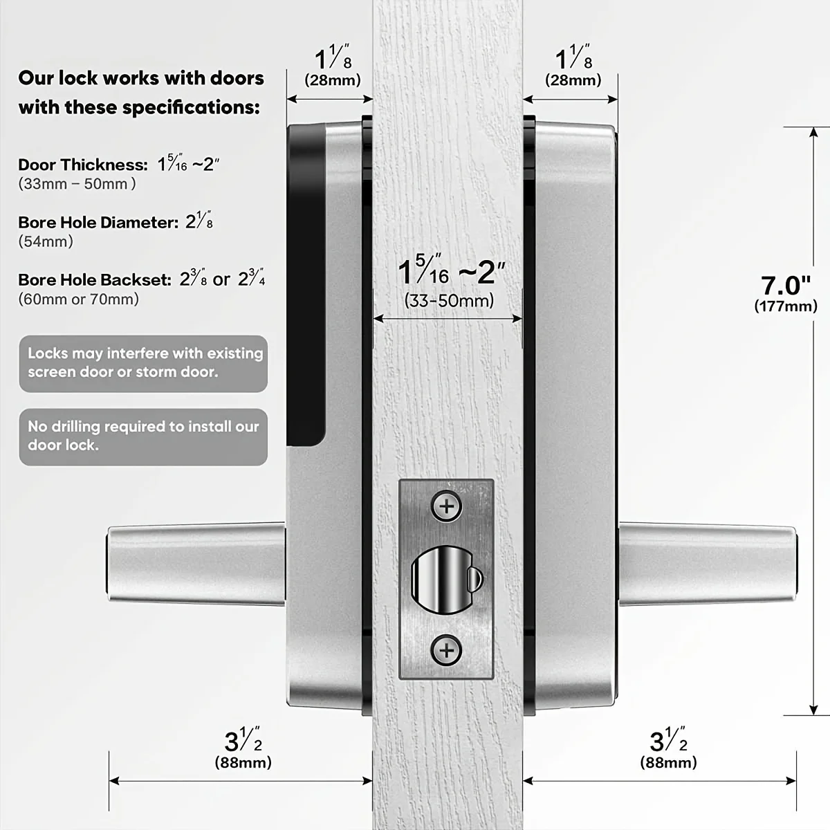 Smart Fingerprint Door Lock App Remote Control Keyless WIFI Digital Touchscreen Lock NFC IP67 Waterproof with 2 IC Cards - Image 3