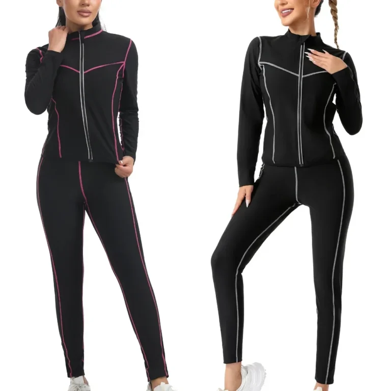 Women's Sauna Suit Set Sweat Outfit Fitness Training Running Wear Body Shaping Clothing Patchwork Lines Slimming Underwear - Image 2