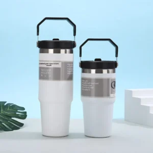 Large Capacity Stainless Steel Vacuum Insulated Thermos with Straw Portable High Aesthetic Value Handheld Car Cup Ice King - Image 4